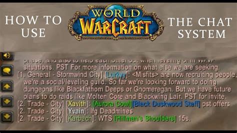 how to type in general chat wow
